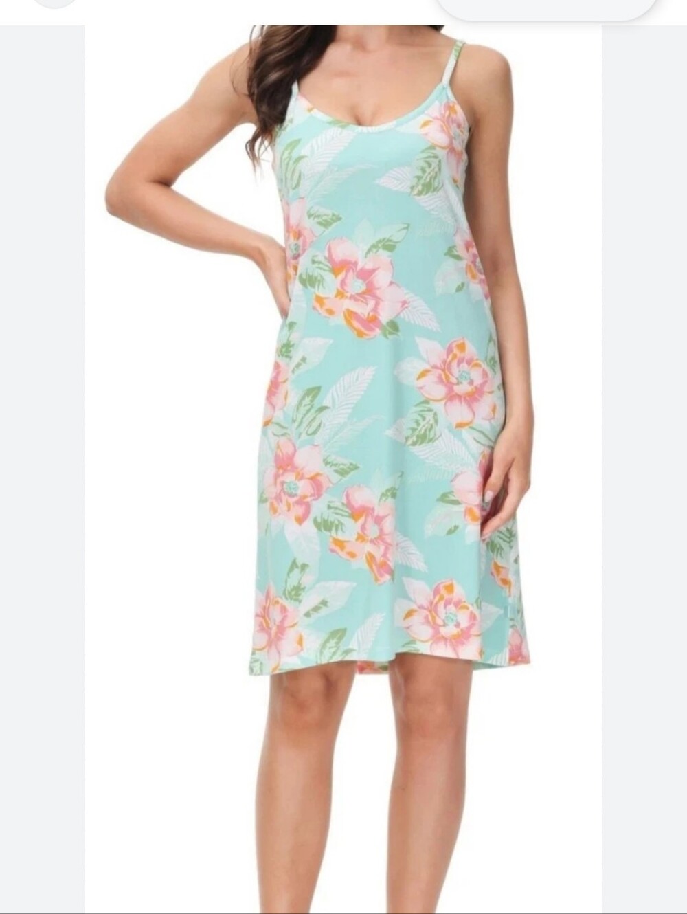 Echo Tropical Nightdress in Aqua - Women Medium